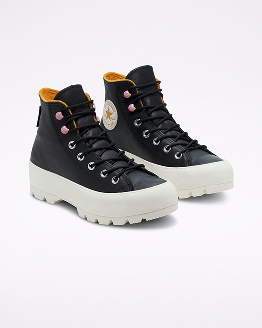 Women's Converse Chuck Taylor All Star Lugged Winter High Top Shoes Black / Yellow | AU 3EC80S